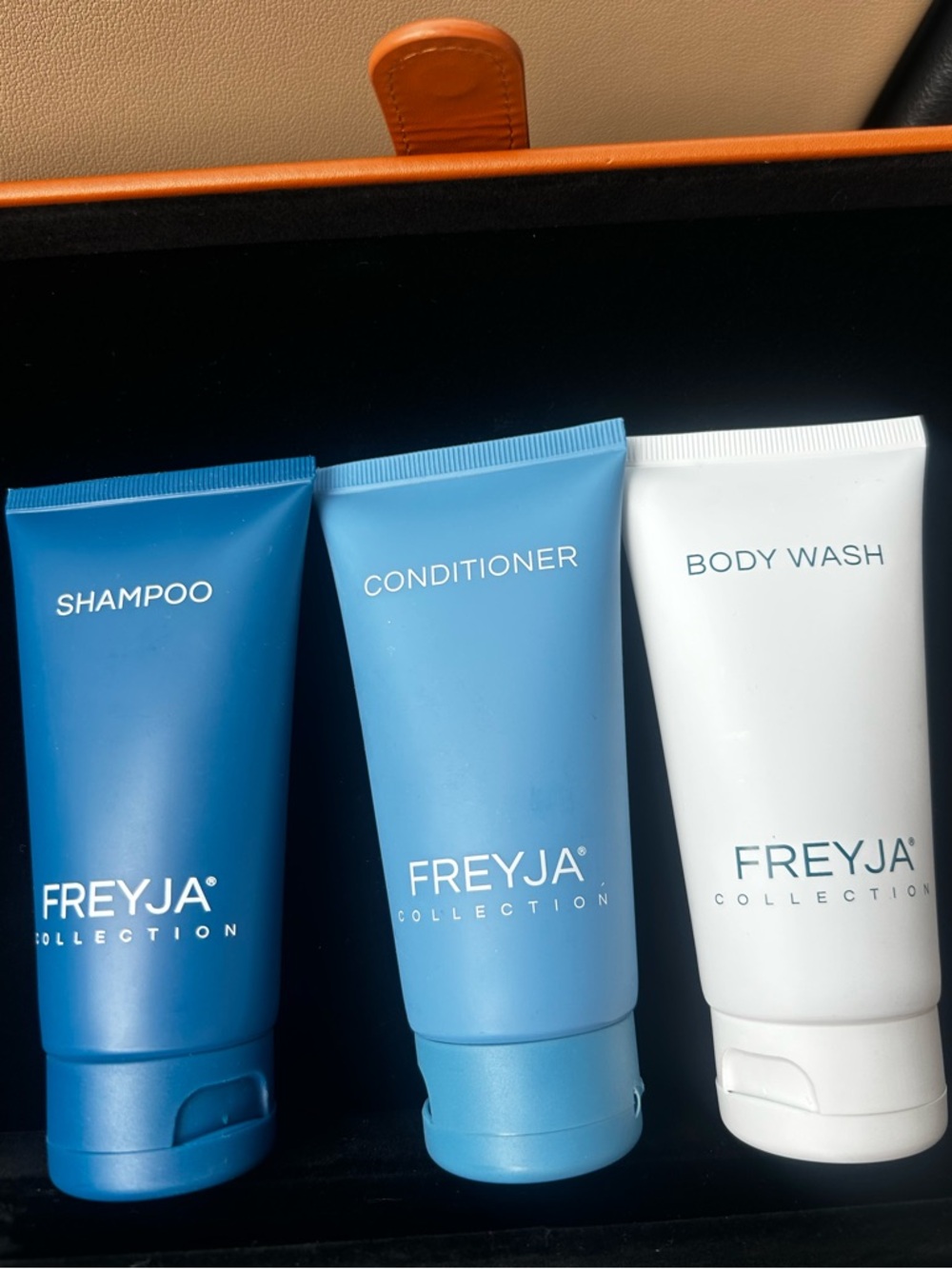 Freyja Collection shampoo, conditioner, and body wash Viking Travel Set